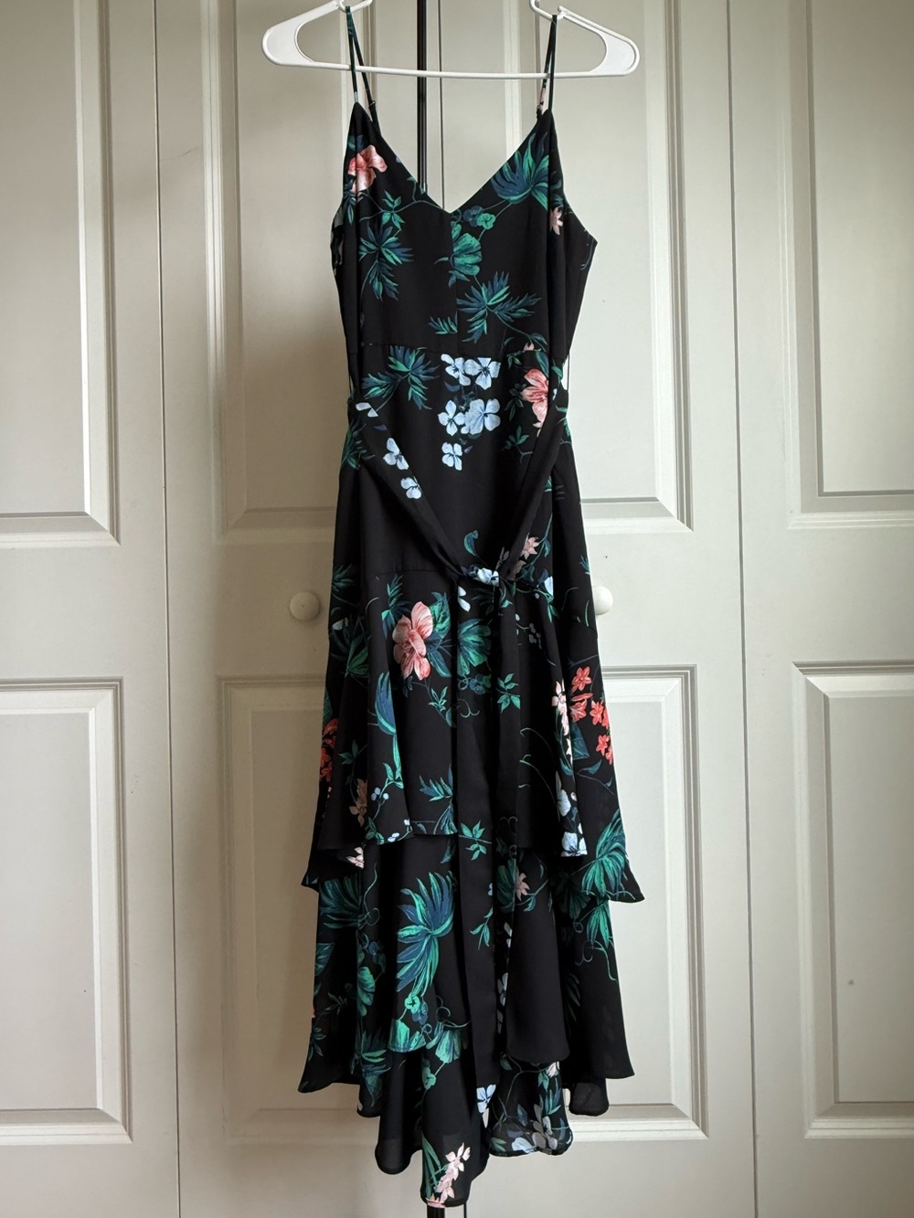 NWT Banana Republic Floral Ruffle Tiered Midi Dress 2P